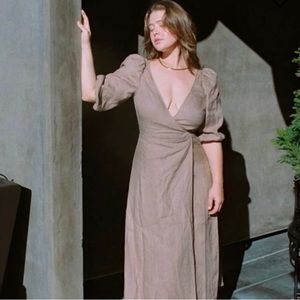 Reformation linen midi dress